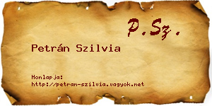 Petrán Szilvia névjegykártya