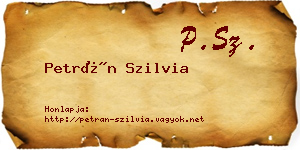 Petrán Szilvia névjegykártya