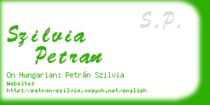 szilvia petran business card